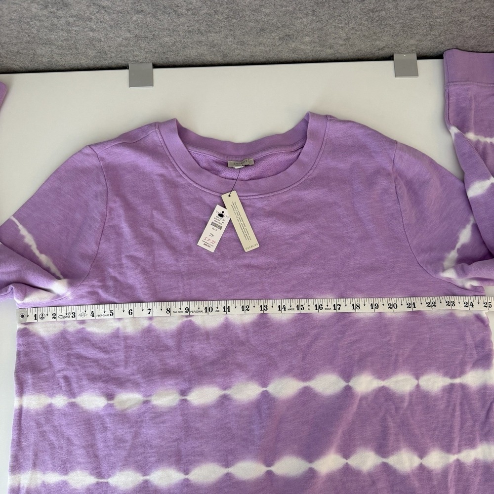 Talbots Tie-Dye Women's Sweatshirt Plus 2X Purple White Summer Cozy Pastel NEW - Picture 7 of 12